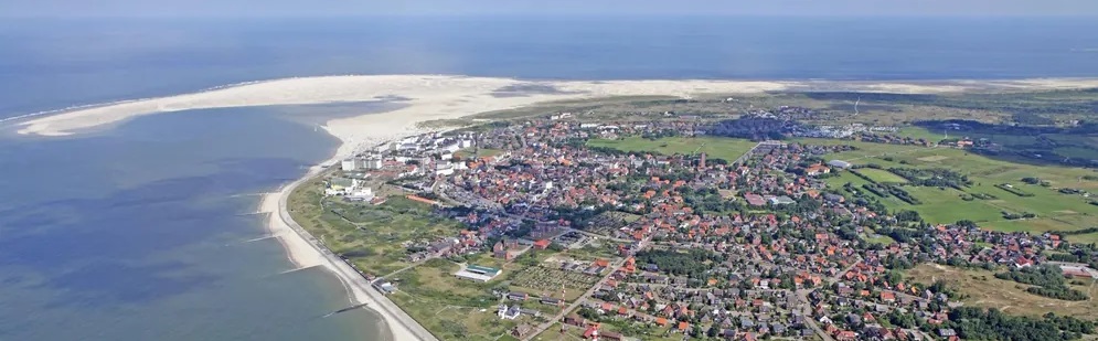 Flugroute zu den nordfriesischen Inseln